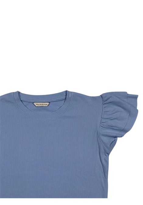 T-shirt bambina azzurra in cotone Manila Grace | 193TMJS25/SUAZZURRO
